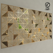 Wall Panel with Beige Marble and Mirror