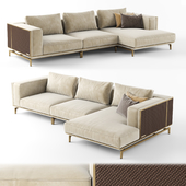 Visionnaire  Backstage sofa with chaise longue