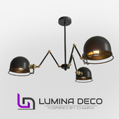 "OM" Suspended loft lamp Lumina Deco Valmonti W3 black