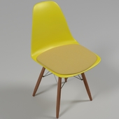 Дизайнерский стул Eames-dsw-016 (желтый) с подушкой