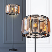 Floor lamp Harlow Crystal Round Floor Amber