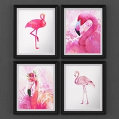 Set of flamingo