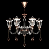 6 light glass chandelier