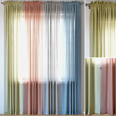 Curtains 96 | EMILY VOILE | Yellow | Coral | Charcoal | Dusty Blue