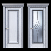 Дверь Белоравуд АРТ1 Белая (Патина серебро)