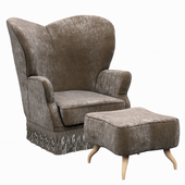Gubi Bonaparte Lounge Chair and Ottoman