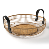 Arvin Bamboo Round Serving Basket