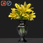 Lily Bouquet-decorative glass vase