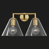 Utilitaire Funnel Shade Double Sconce Brass