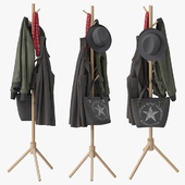 LENDRA Deluxe Wooden Coat Rack Tree