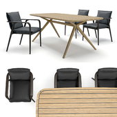 Natuzzi Dining Chairs MOORE and table DECK