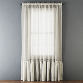 Ruffled Cotton Sheer Curtain
