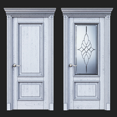 Дверь Белоравуд АРТ2 Белая (Патина серебро)