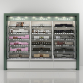Торговый стеллаж с парфюмерией Chanel