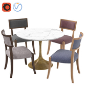 Aero Rnd Dining Table and Classic Klismos Chair