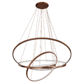 Full Orbit Wide Satin Bronze 4-Light LED Pendant