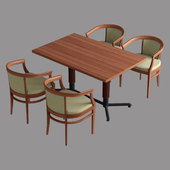 Table with chairs for cafe and bar