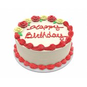 Birthday cake white and red