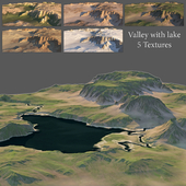 Valley with a lake (5 textures)