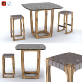 Bungalow Outdoor Bar Table & Stool by Riva 1920