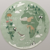Хлопковый коврик Карта мира  HM Home