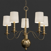 Hudson Valley Cohasset 5-Lt Chandelier in Aged Brass