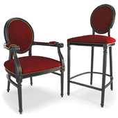 Baroque Arm chair and Bar stool