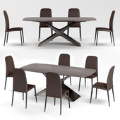 Tonin casa Charm Elite Chair - Calliope table