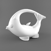Stylized porcelain teapot fish