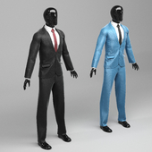 Мужской классический костюм в двух вариантах black/blue