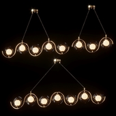 Modern Style 3 - 5 - 7  Light Brass Linear Chandelier