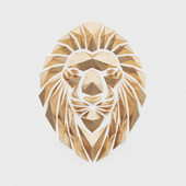 Polygonal golden lion