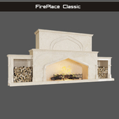 Classic fireplace with oriental ornament