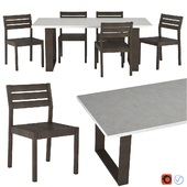 West Elm Concrete Outdoor Dining Table & Portside Chair