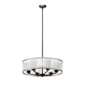 Organza Drum Pendant Light Bronze 6-Light