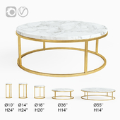 Restoration Hardware NICHOLAS MARBLE ROUND TABLES (cocktail, side, coffee)