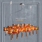 Chandelier AXO Light Spillray SP lamps 26 orange glass
