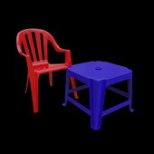 Plastic chair & table