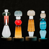 Colorful blown-glass totems by Luca Nichetto