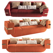 LONGHI-MI- Leather sofa
