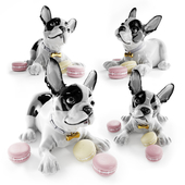 French Bulldog with Macarons Dog Figurine