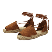 Lace up Espadrilles Alma Brown Sandals