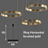 Ring Horizontal brushed gold
