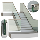 Glass railing on profile 6