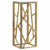 Подставка Serene Furnishing Dark Chrome Marble Top stand, Gold Clear Glass