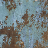 Aged weathered blue paint