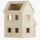 Wooden constructor. Big house
