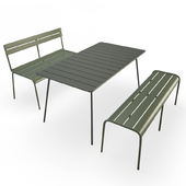Luxembourg Metallic Table and Bench