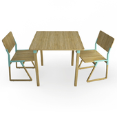 Noem Wooden Table and Chairs