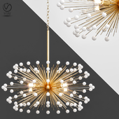 White Beaded Urchin Chandelier Sputnik